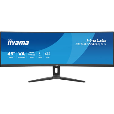 Iiyama prolite xcb4594dqsu-b1 44.5 curved ultrawide monitor (zwart (mat), hdmi, displayport, usb, audio)