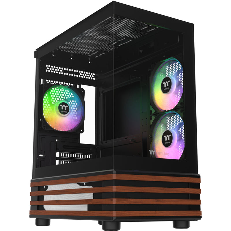 Load image into Gallery viewer, Thermaltake view 170 ws argb mini tower behuizing (zwart houtkleur | 2x usb-a | rgb | window)
