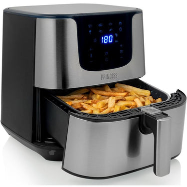 Princess 182060 digital aerofryer deluxe xxl heteluchtfriteuse (roestvrij staal zwart, 5,5 liter)