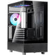 Silverstone lucid 04 mini tower behuizing (zwart | 2x usb-a | 1x usb-c | rgb | tempered glass)