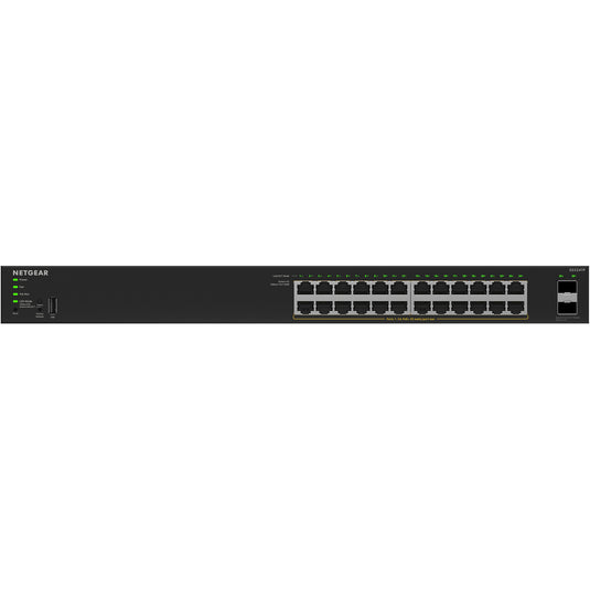 Netgear gs324tpv2 switch (zwart, 190w poe budget)