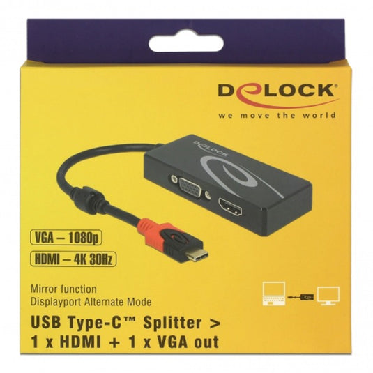 Delock usb-c > hdmi vga adapter (zwart, 0,2 meter)