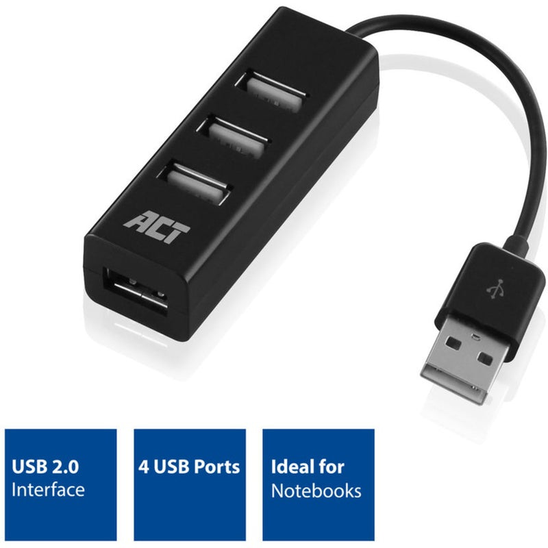 Load image into Gallery viewer, Act connectivity usb hub mini 4 port usb-hub (zwart)
