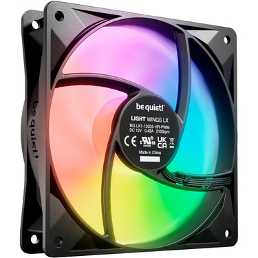 Be quiet! light wings lx pwm high-speed rgb case fan (zwart, 120 x 120 x 25 mm)