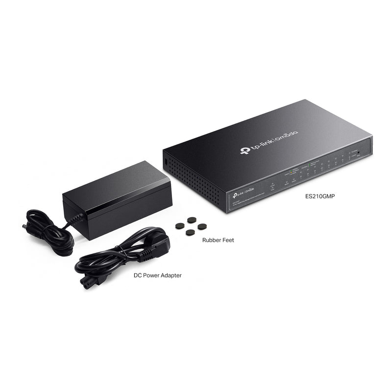 Load image into Gallery viewer, Tp-link omada es210gmp 10-poort gigabit easy managed switch (zwart, 8x poe+, 1x gigabit sfp)
