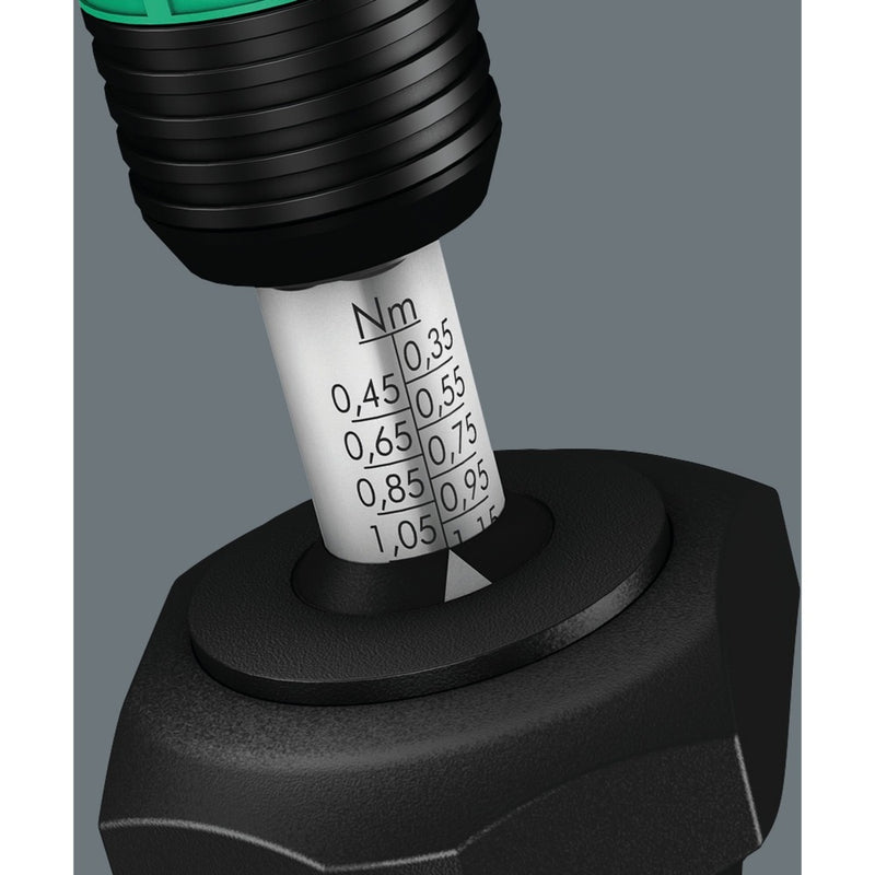 Load image into Gallery viewer, Wera serie 7400 kraftform instelbare momentschroevendraaier draaimomentsleutel (zwart groen, 1.2 tot 3.0 nm, met rapidaptor snelwisselhouder)
