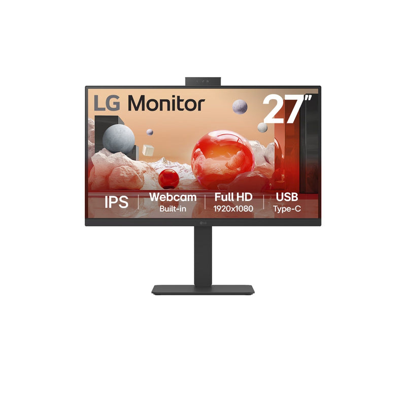 Load image into Gallery viewer, Lg 27ba850 27 monitor (zwart, hdmi, displayport, audio, lan, usb-c, webcam)
