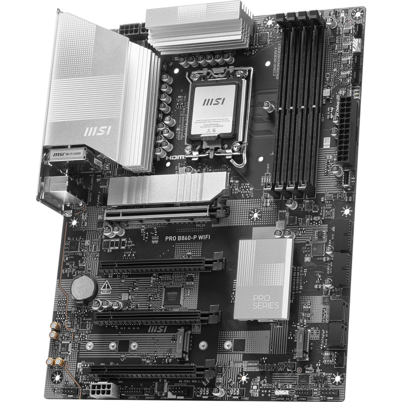 Load image into Gallery viewer, Msi pro b860-p wifi socket 1851 moederbord (zilver, raid, 5gb-lan, wi-fi 7, bt, sound, atx)
