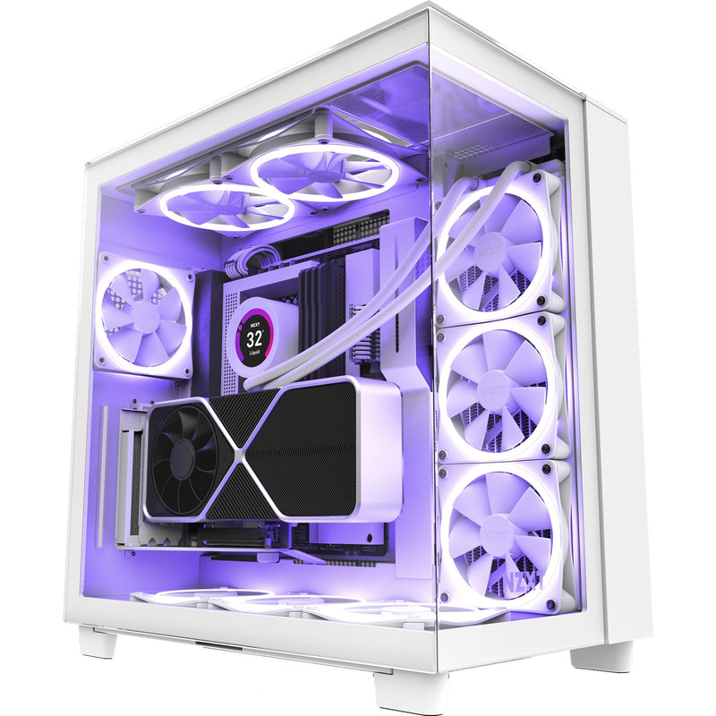 Load image into Gallery viewer, Nzxt h9 elite midi tower behuizing (wit | 2x usb-a | 1x usb-c | rgb | tempered glass)
