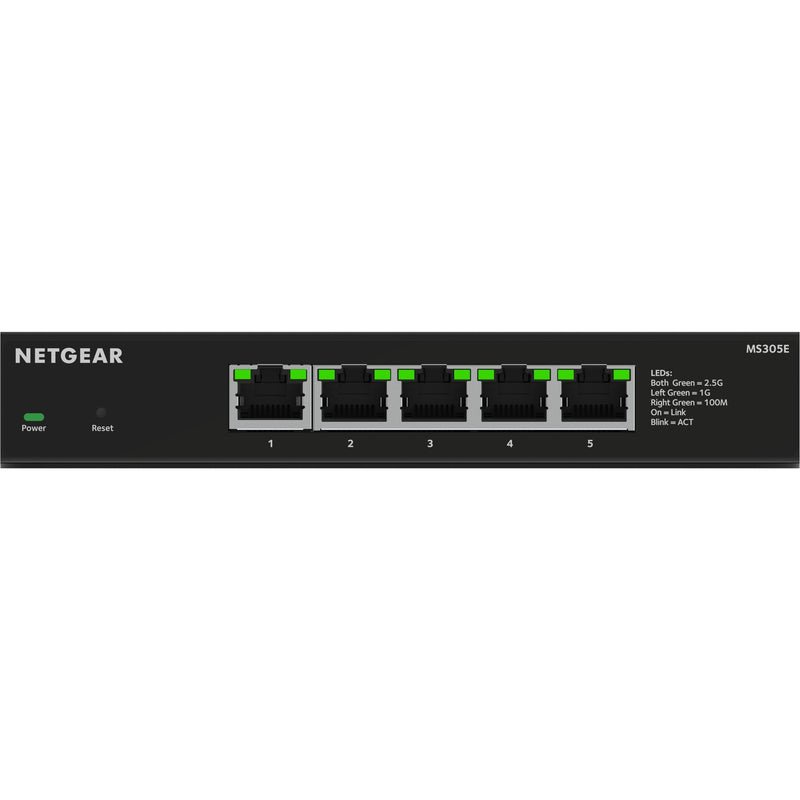Load image into Gallery viewer, Netgear 5-port 2.5g multi-gigbit ethernet plus switch (ms305e) (zwart, managed)
