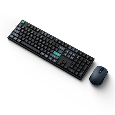 Keychron b36 keyboard and bm25 mouse wireless combo desktopset (zwart, us lay-out (qwerty), scissor switches, 100%, abs, usb-c | 2.4 ghz | bluetooth, 400-2400 dpi)