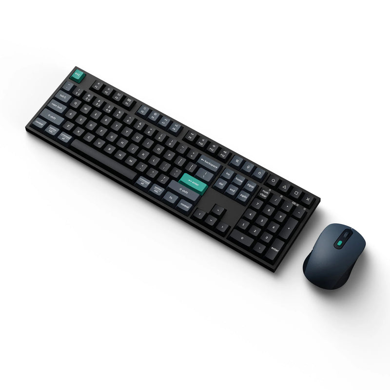 Load image into Gallery viewer, Keychron b36 keyboard and bm25 mouse wireless combo desktopset (zwart, us lay-out (qwerty), scissor switches, 100%, abs, usb-c | 2.4 ghz | bluetooth, 400-2400 dpi)
