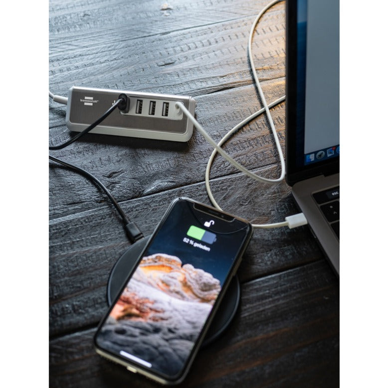 Load image into Gallery viewer, Brennenstuhl estilo meervoudige usb-lader (wit roestvrij staal)
