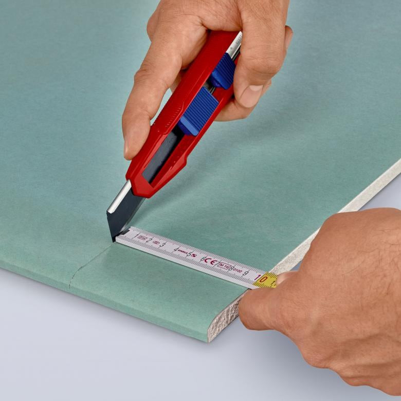 Load image into Gallery viewer, Knipex cutix universele mes stanleymes (rood blauw, incl. 2 mesbladen)
