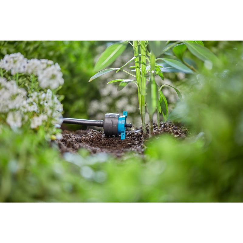 Load image into Gallery viewer, Gardena verstelbare einddruppelaar, drukcompenserend. druppelaar (zwart turquoise, 5 stuks)

