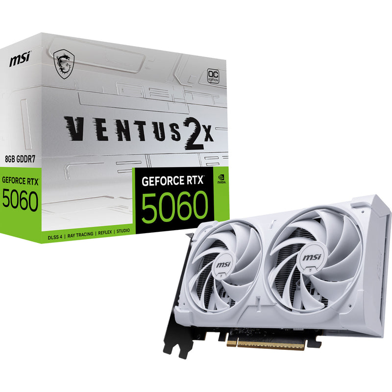 Load image into Gallery viewer, Msi geforce rtx 5060 8g ventus 2x oc white grafische kaart (wit, 3x displayport, 1x hdmi)
