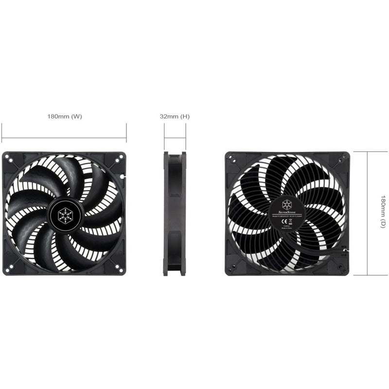 Load image into Gallery viewer, Silverstone air penetrator 184i pro case fan (zwart, 180 x 180 x 32 mm, pwm)
