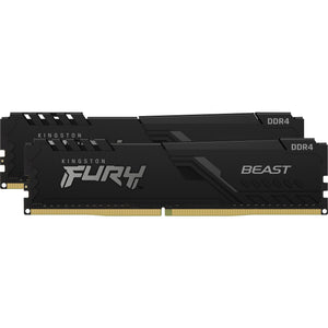 Kingston fury beast 16 gb ddr4-3600 (2x 8 gb) werkgeheugen (zwart, kf436c17bbk2 16, xmp 2.0)