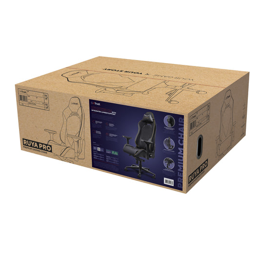 Trust gxt 721 ruya pro premium comfortabele gamingstoel (zwart geel)