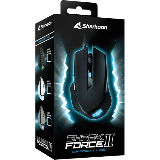 Sharkoon shark force ii gaming muis (wit, 400 - 4200 dpi, meerkleurige leds)