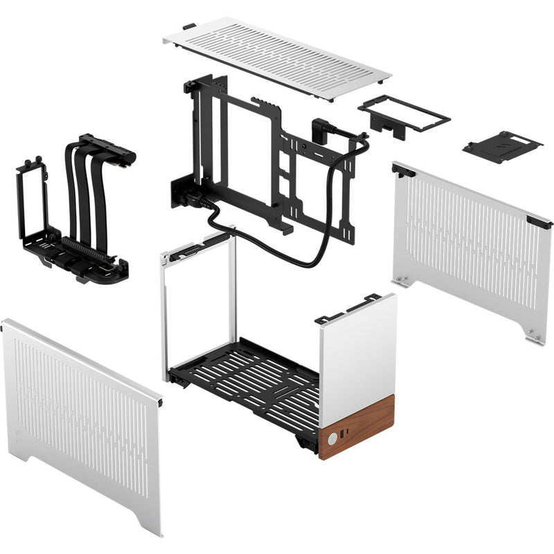 Load image into Gallery viewer, Fractal design terra mini tower behuizing (zilver houtkleur | 1x usb-a | 1x usb-c)
