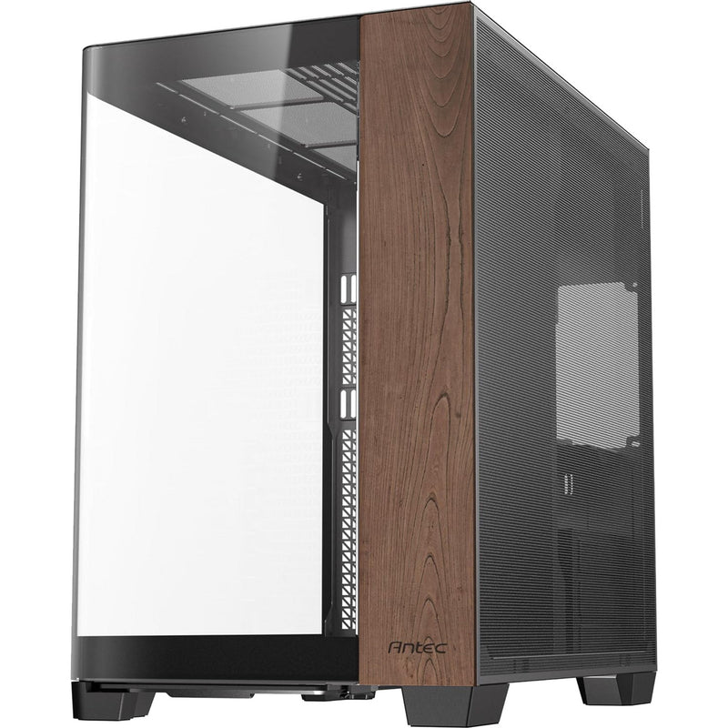 Load image into Gallery viewer, Antec c8 curve wood midi tower behuizing (zwart houtkleur | 2x usb-a | 1x usb-c | tempered glass)
