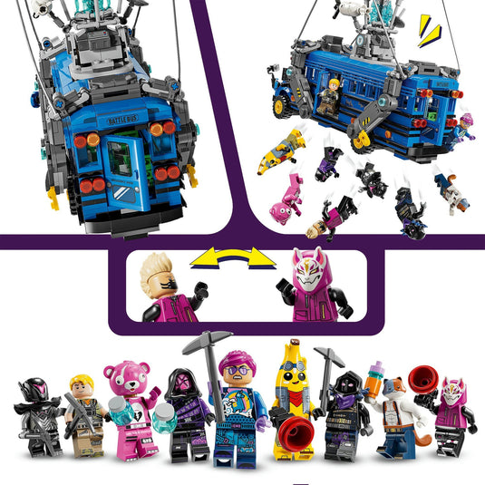 Lego fortnite battle bus uit de videogame - 77073