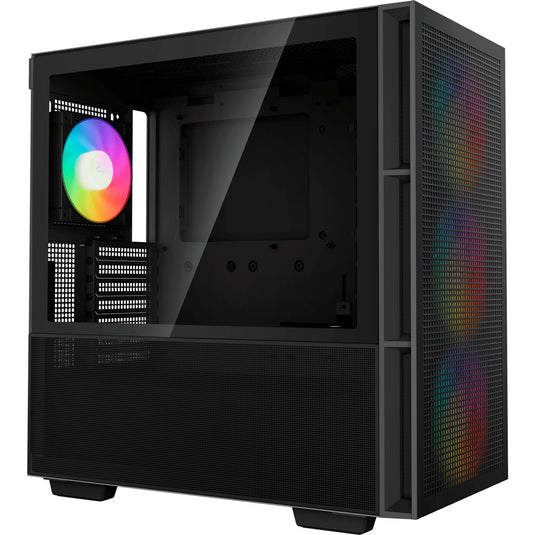Deepcool ch560 midi tower behuizing (zwart | 1x usb-a | 1x usb-c | rgb | window)