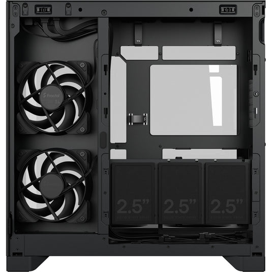 Fractal design pop 2 vision midi tower behuizing (zwart | 1x usb-a | 1x usb-c | tempered glass)