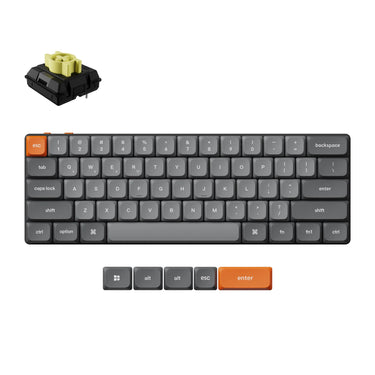 Keychron k9 max-h4 rgb mechanisch toetsenbord (zwart, us lay-out (qwerty), milk pom banana, 60%, rgb leds, double-shot pbt, hot swap, usb-c | 2.4 ghz | bluetooth 5.1)