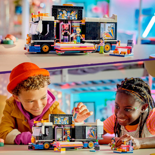 Lego friends - toerbus van popster constructiespeelgoed (42619)
