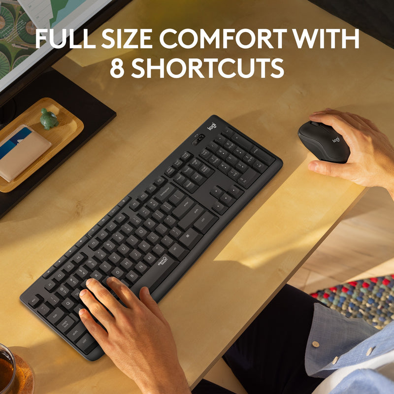 Load image into Gallery viewer, Logitech mk295 silent wireless keyboard and mouse combo desktopset (zwart, us-international lay-out (qwerty), 100%)
