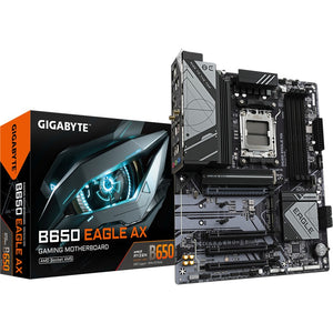 Gigabyte b650 eagle ax socket am5 moederbord (zwart grijs, raid, gb-lan, wi-fi 6e, bt, sound, atx)