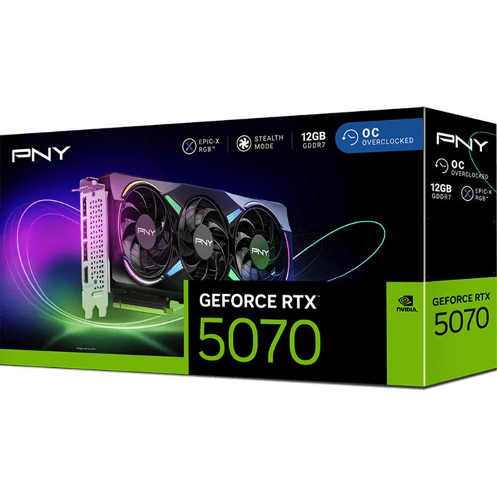 Load image into Gallery viewer, Pny geforce rtx 5070 argb oc grafische kaart (dlss 4, 3x displayport, 1x hdmi 2.1)
