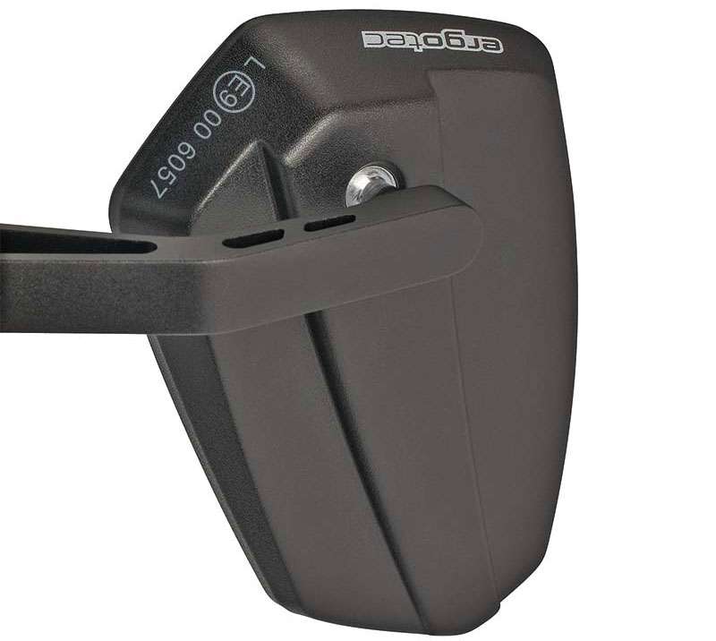 Load image into Gallery viewer, Ergotec Spiegel M-77 korte arm 120 x 80-55 mm aluminium zwart gezandstraald (K approved)
