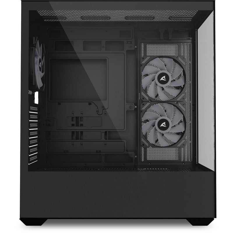 Load image into Gallery viewer, Sharkoon sk6 argb midi tower behuizing (zwart | 2x usb-a | rgb | tempered glass)
