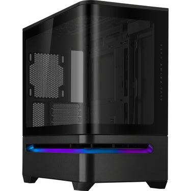 Asus prime ap202 midi tower behuizing (zwart | 2x usb-a | 1x usb-c | rgb | tempered glass)
