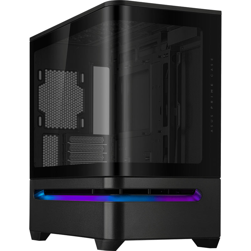 Load image into Gallery viewer, Asus prime ap202 midi tower behuizing (zwart | 2x usb-a | 1x usb-c | rgb | tempered glass)
