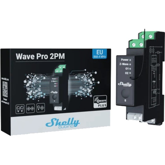 Shelly qubino wave pro 2pm relais (zwart)