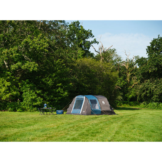 Coleman vespucci 6 tent - 6 persoons tunneltent – uv guard spf50 zonbescherming – ventilatie – geïntegreerd grondzeil - grijs blauw