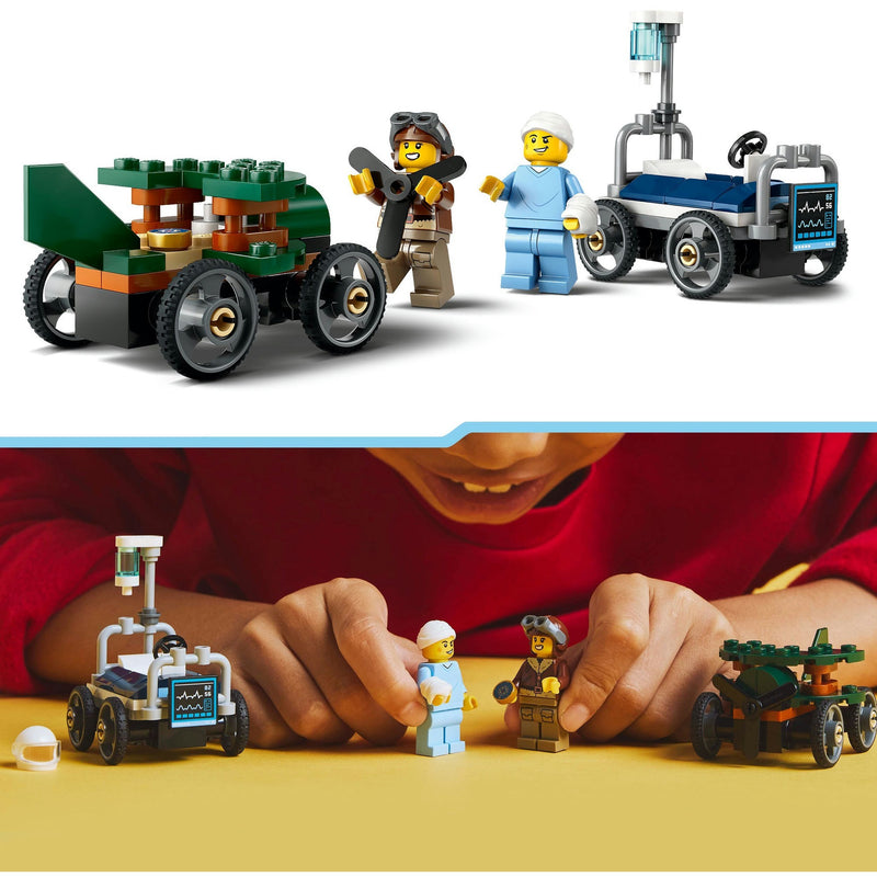Load image into Gallery viewer, Lego city - raceautopakket: vliegtuig vs. ziekenhuisbed constructiespeelgoed (60459 | zeepkistenraceset)
