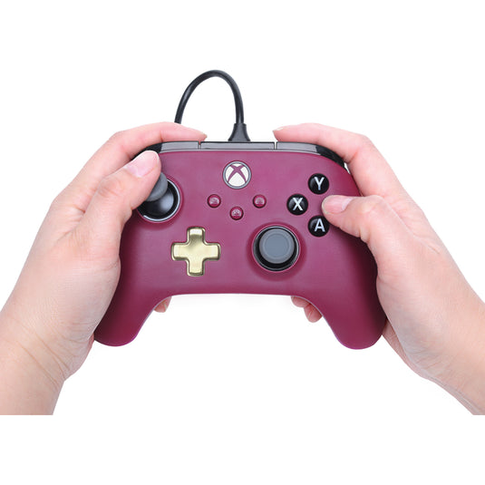 Powera advantage plus bedrade controller voor xbox series x|s - robijn (donkerrood, xbox series x|s, xbox one, pc)