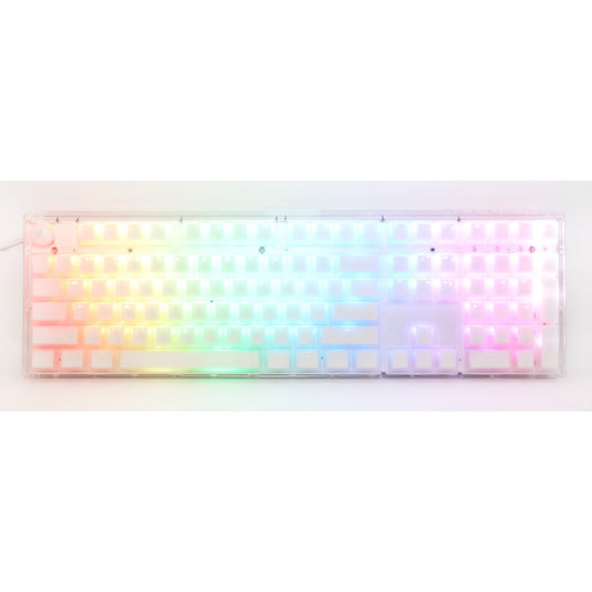 Ducky one 3 aura white rgb mechanisch toetsenbord (wit, us lay-out (qwerty), cherry mx speed silver, 100%, abs double shot, hot swap)