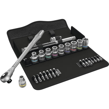 Wera 8100 sc 7 zyklop metal-ratelset met doorsteekvierkant 1 2 aandrijving gereedschapsset ( 28-delig )
