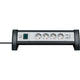 Brennenstuhl premium office-line stekkerdoos 4-voudig + 2x usb stekkerdoos (zwart lichtgrijs, 1,8 meter)
