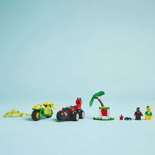 Lego spidey 11198 spin en electro achtervolging met dinosaurusvoertuigen