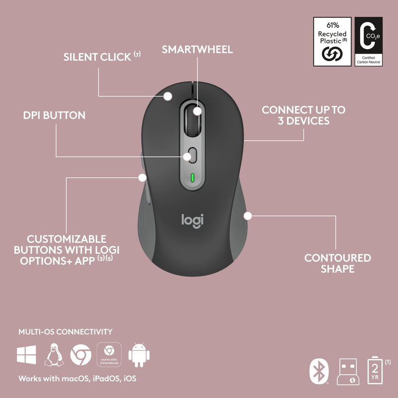 Load image into Gallery viewer, Logitech mk950 signature slim draadloze desktopset (grafiet, us-international lay-out (qwerty), 400 - 4000 dpi)
