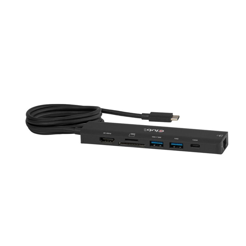 Afbeelding laden in galerijviewer, Club 3d csv-2555 7-1 usb-c naar hdmi hub (zwart, 4k60hz, pd3.1 140w, usb-a, usb-c, lan, microsd)
