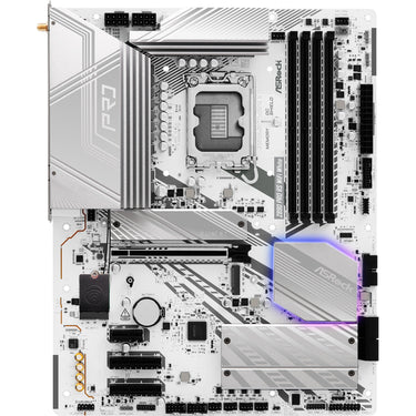 Asrock z890 pro rs wifi white socket 1851 moederbord (wit, raid, 2.5 gb-lan, wi-fi 6e, bt, sound, atx)