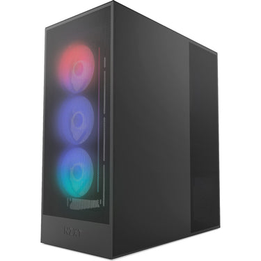 Nzxt h7 flow rgb (2024) midi tower behuizing (zwart | 2x usb-a | 1x usb-c | rgb | tempered glass)